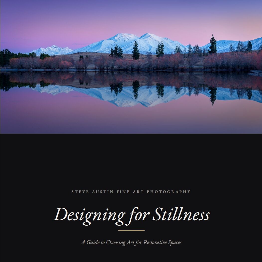 Cover of Designing for Stillness, a guide to choosing art for restorative spaces